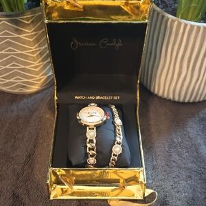 Gold and Silver Watch and Bracelet Set